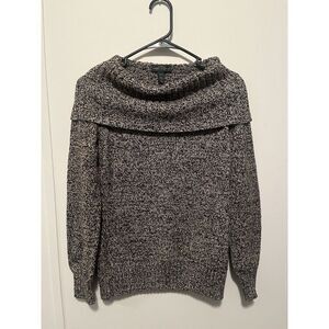 LRL Lauren Jeans Co Cotton blend sweater Brown cowl‎ neck size medium
